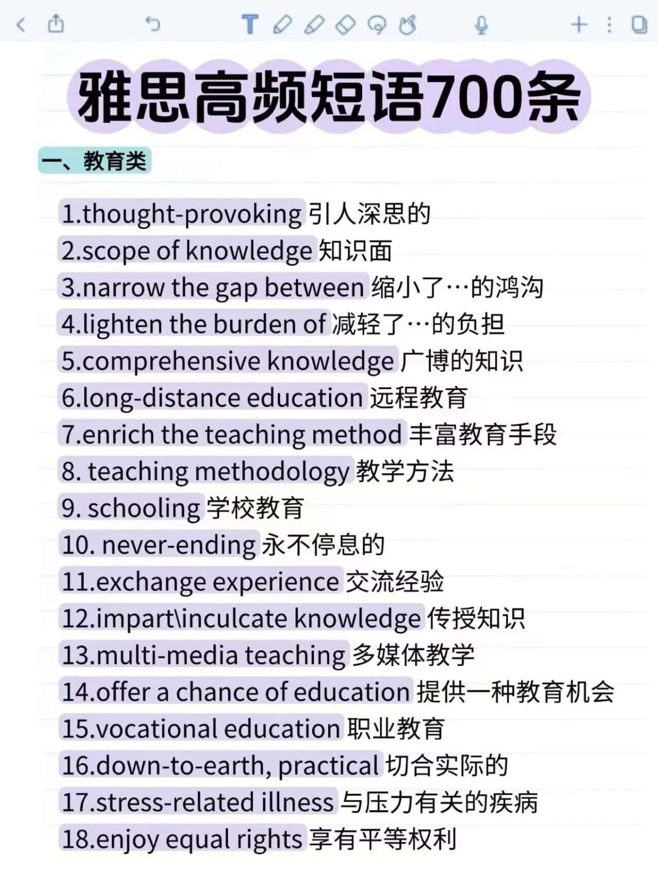 抓紧背！雅思700条高频短语！